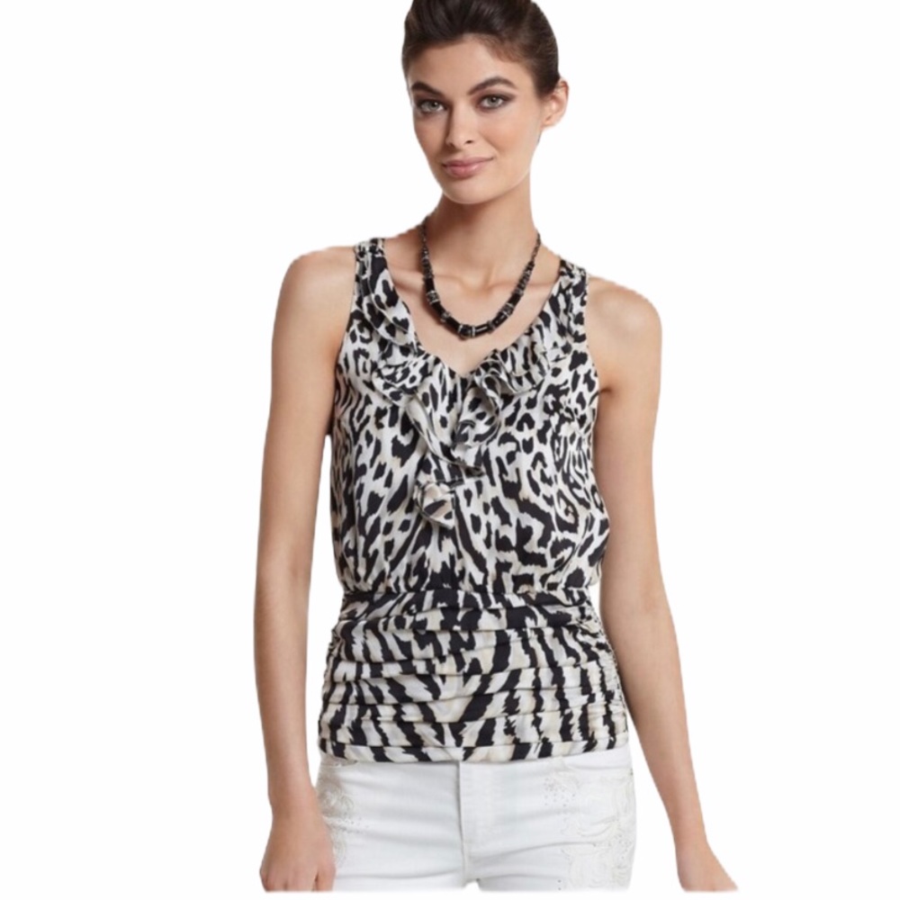 WHBM LEOPARD PRINT SHELL SIZE MEDIUM